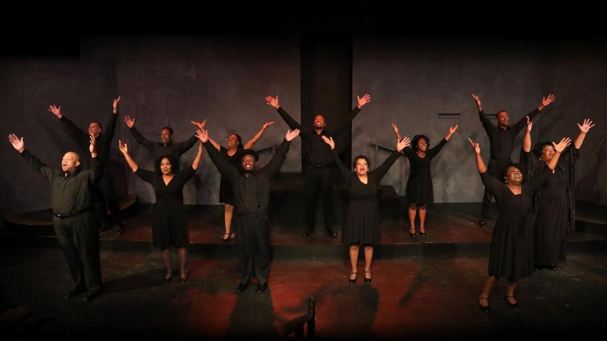 The company of ‘God’s Trombones’ at Jubilee Theatre