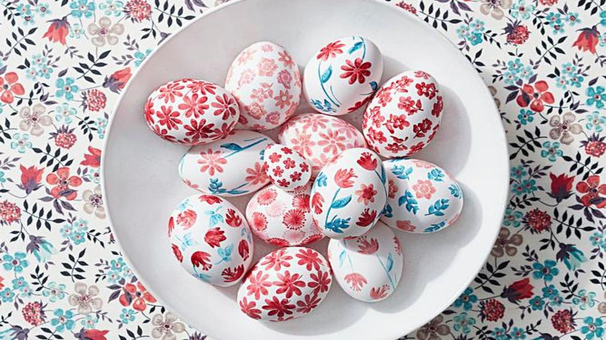 These flowery, Liberty-print inspired eggs speak to spring in the most lively and colorful way.