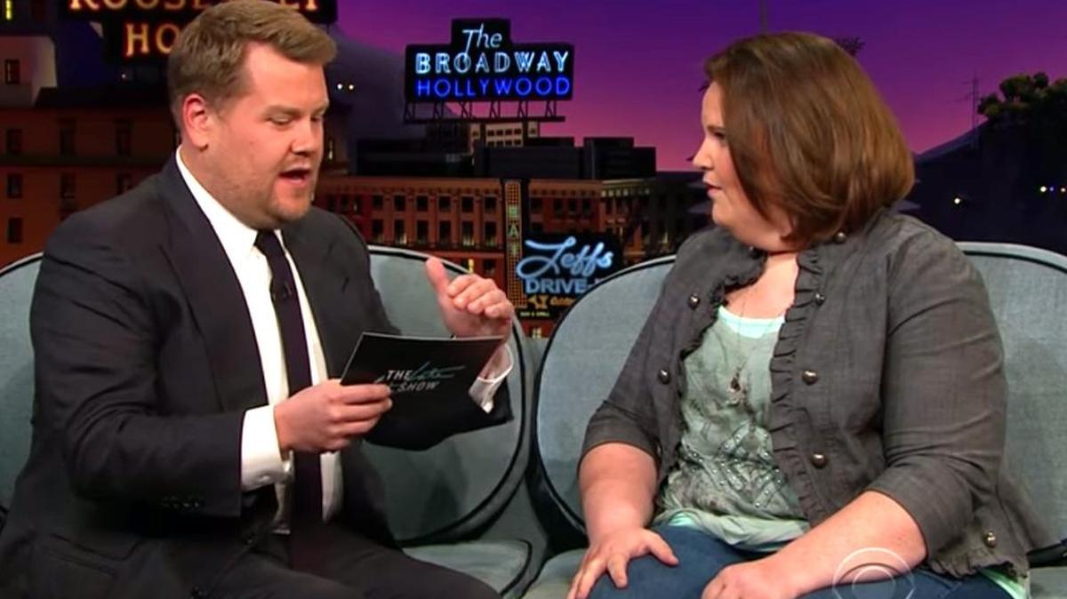 The Late Late Show host James Corden reads a message from Peter Mayhew, the original Chewbacca, announcing that he plans to meet “Chewbacca Mom” Candace Payne at Fan Expo Dallas.