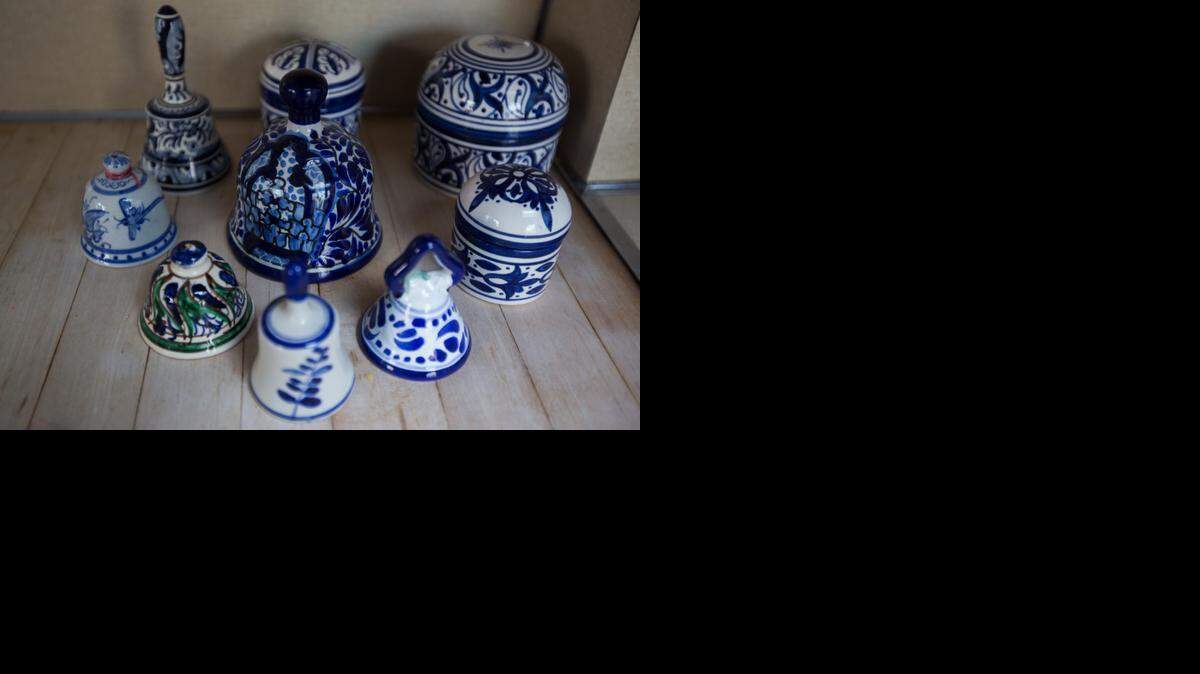 
A collection of bells at Dawson’s Michigan home.


