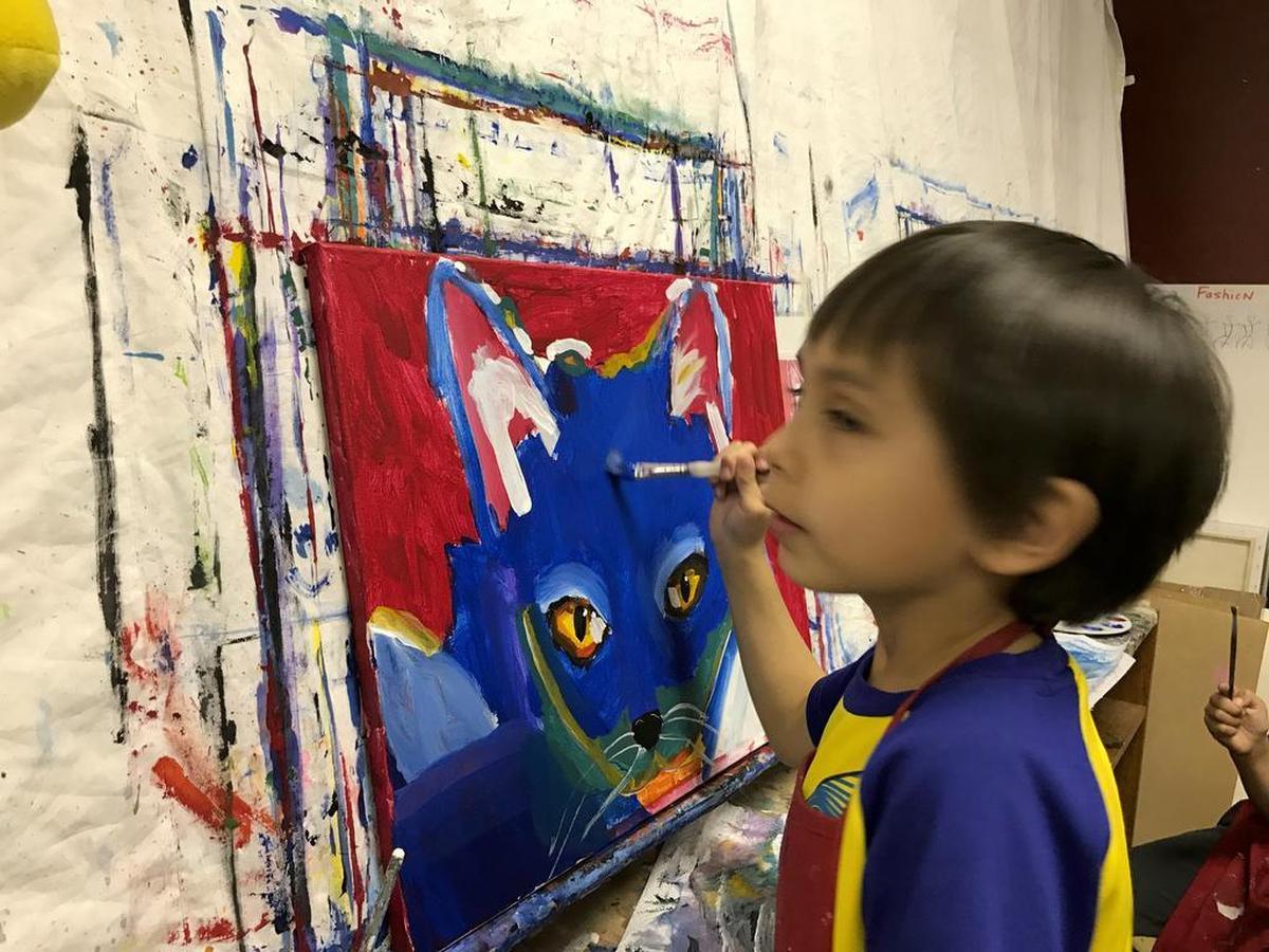 Children learn how to paint at ArtCastle in Hurst.