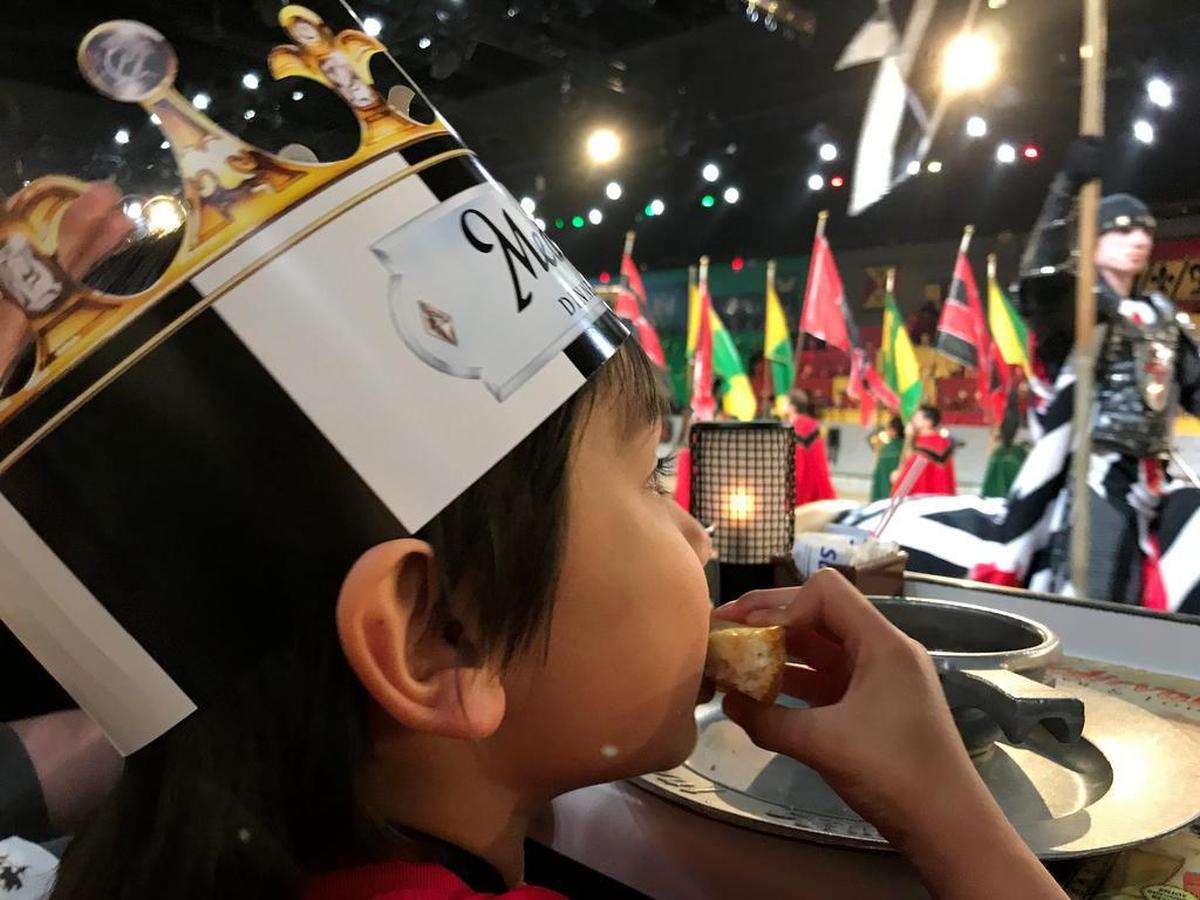 Children love to eat with their hands at Medieval Times in Dallas.