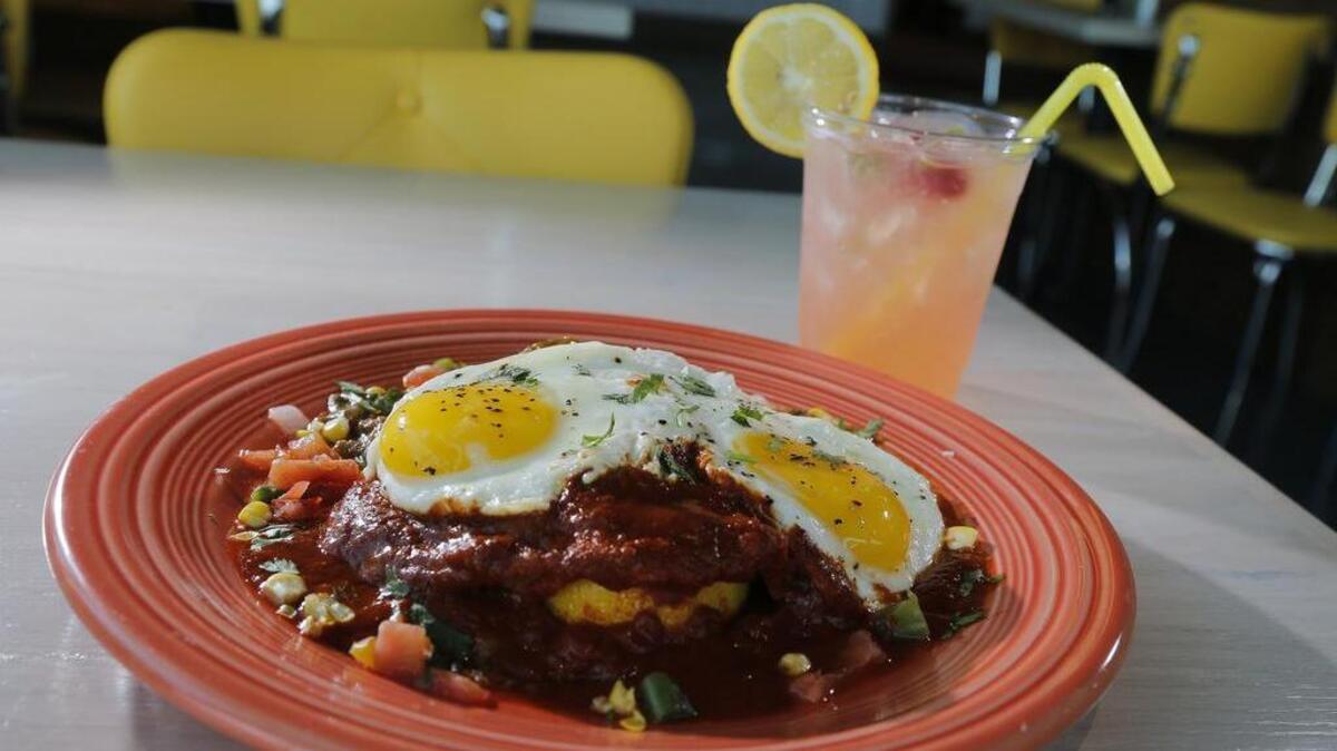 Egg-topped enchiladas (Robert’s way) at Chiloso Mexican Bistro in Southlake