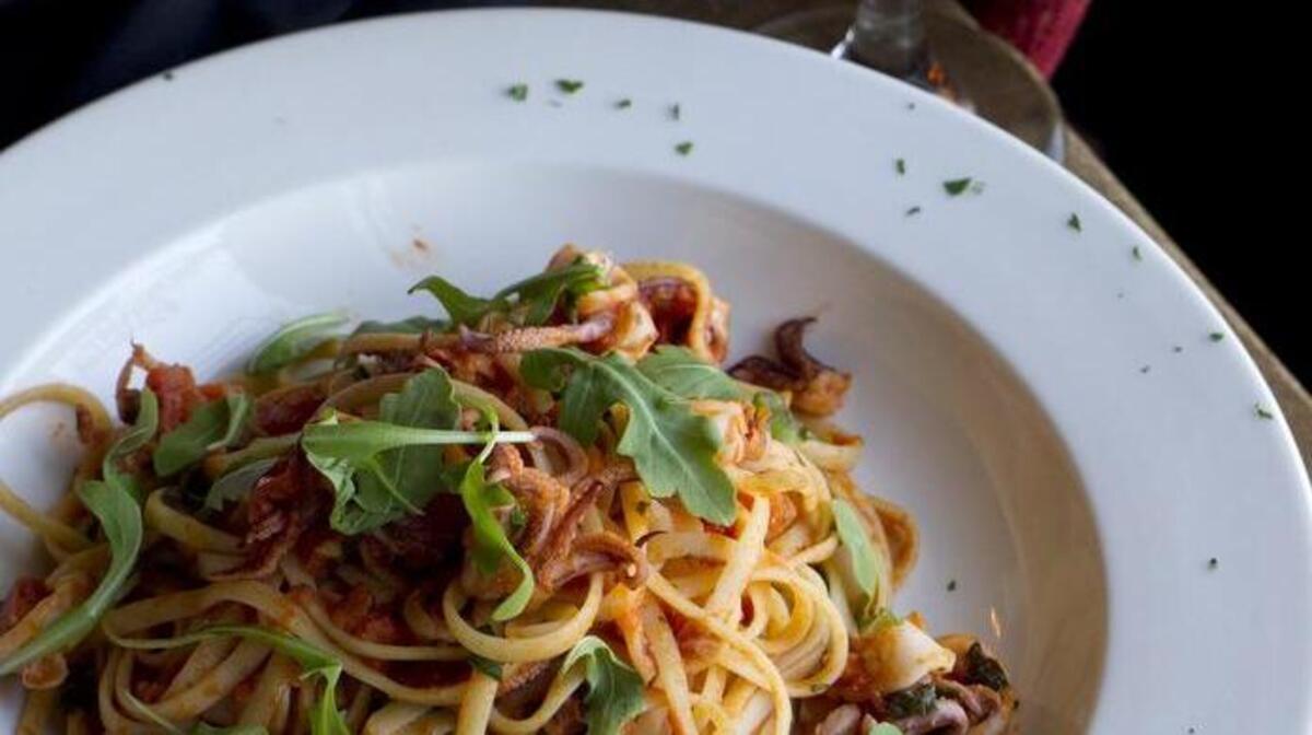 Linguine and calamari at Inzo Italian.