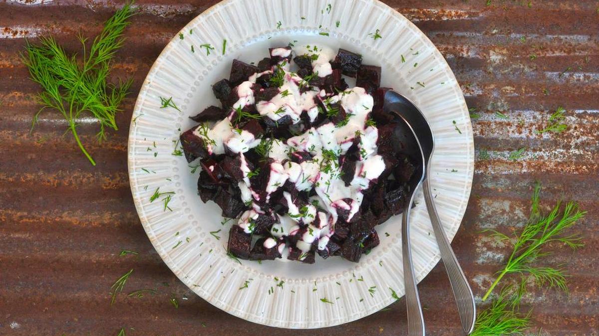 Roasted beets sing with a bright lemon-dill sauce to counter their earthiness.