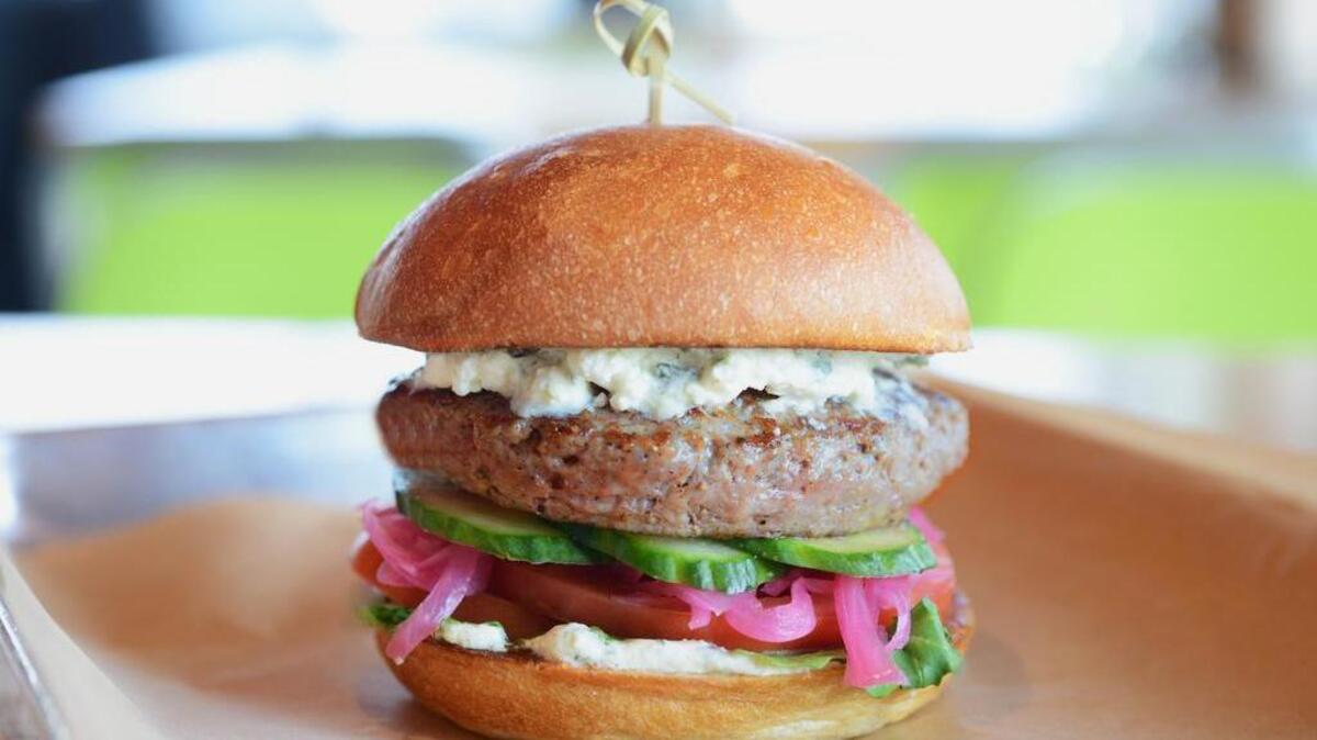 
The Greek (lamb) burger at Hopdoddy
