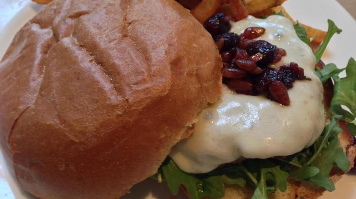 The grilled Italian pork burger at Ellerbe Fine Foods in Fort Worth