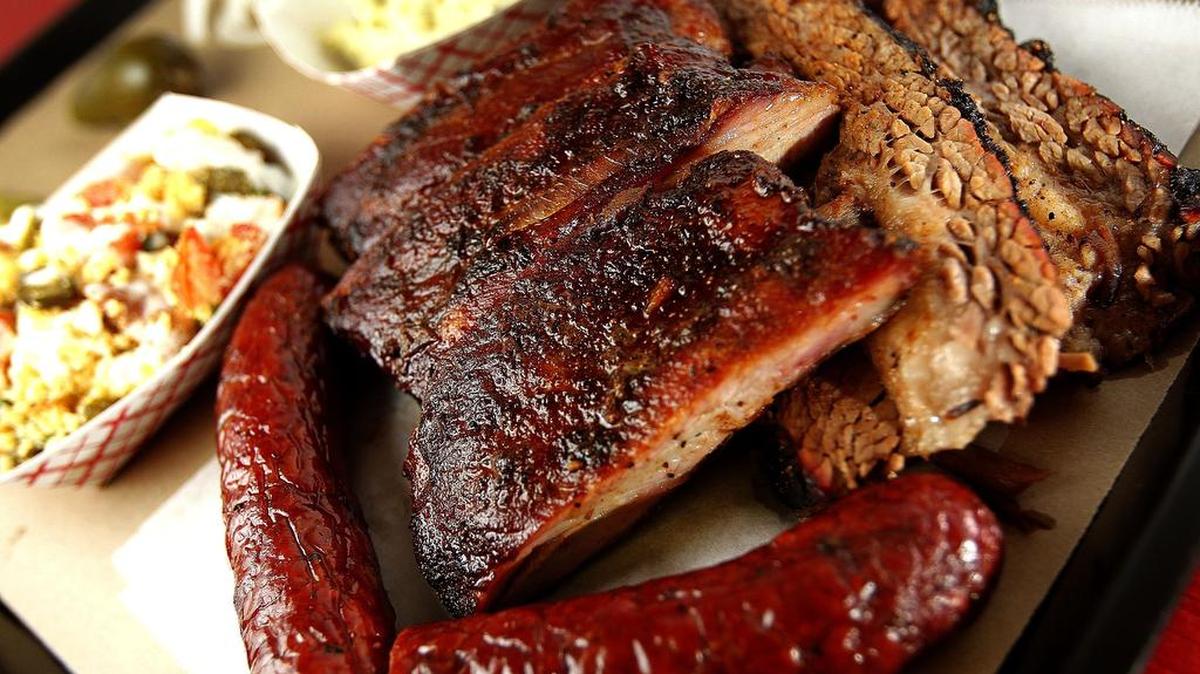 Brisket, sausage, and ribs at BBQ on the Brazos.