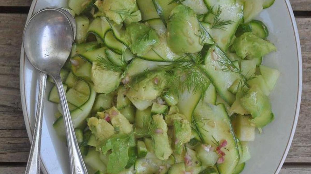 An all-green salad featuring summer’s sweet honeydew is simple and refreshing.