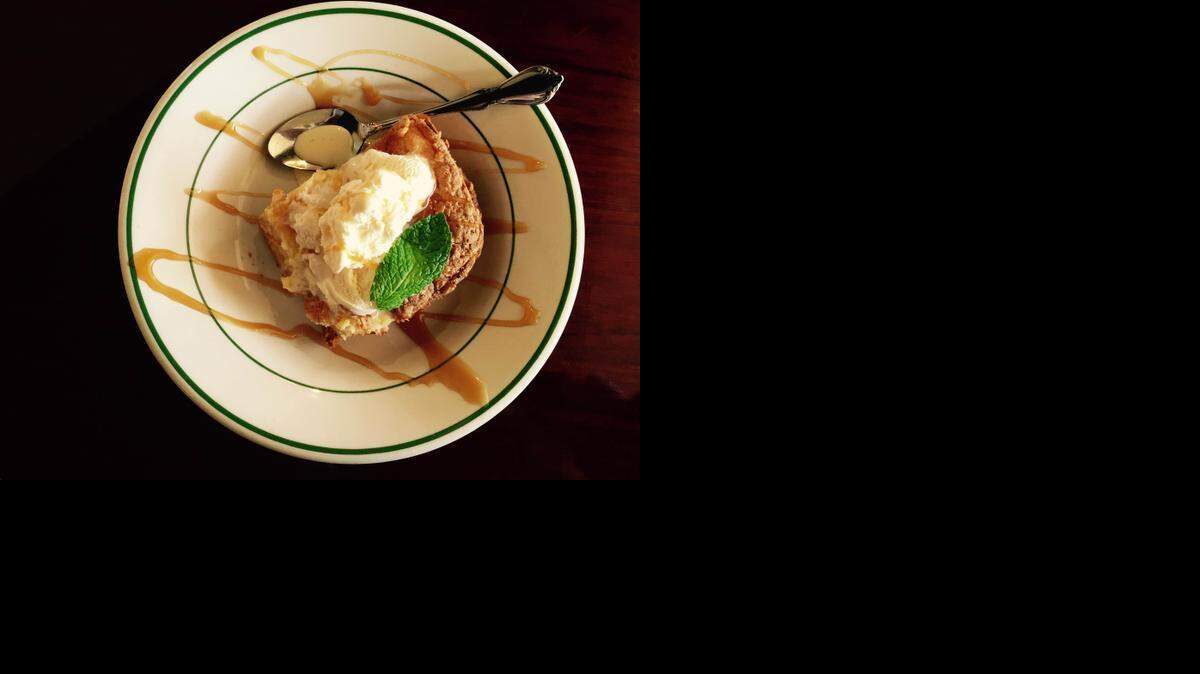 
Traditional chess pie becomes “chess square pie” at Birraporetti’s.
