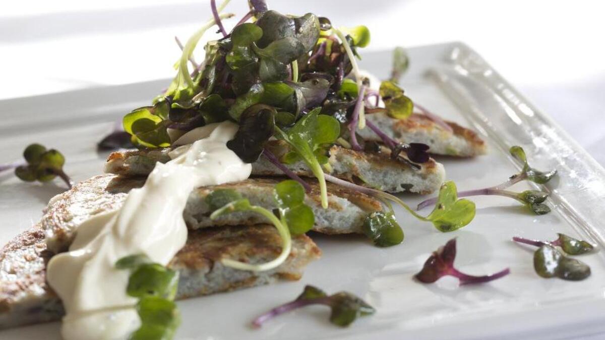 
Purple potato pancakes at The Classic in Roanoke 
