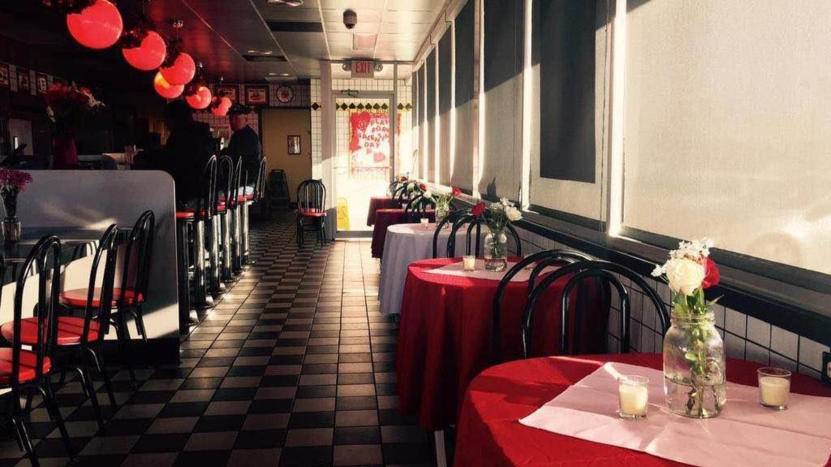The Benbrook Waffle House decked for Valentine’s Day in 2015.