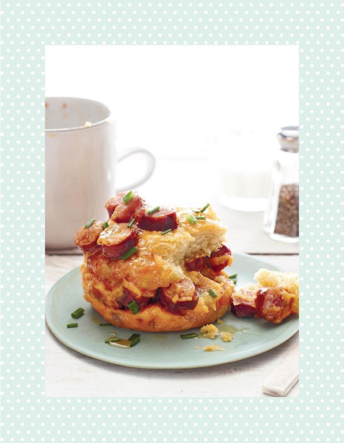 Sausage and cheese breakfast sandwich