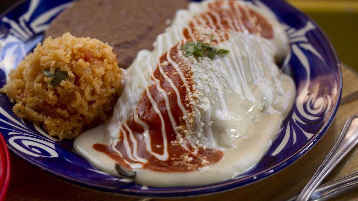 A chile relleno stuffed with a beef tamale at Casa Jacaranda.