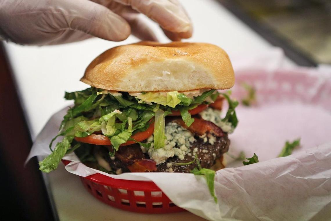 A bacon bleu cheeseburger from Dutch’sHamburgers.