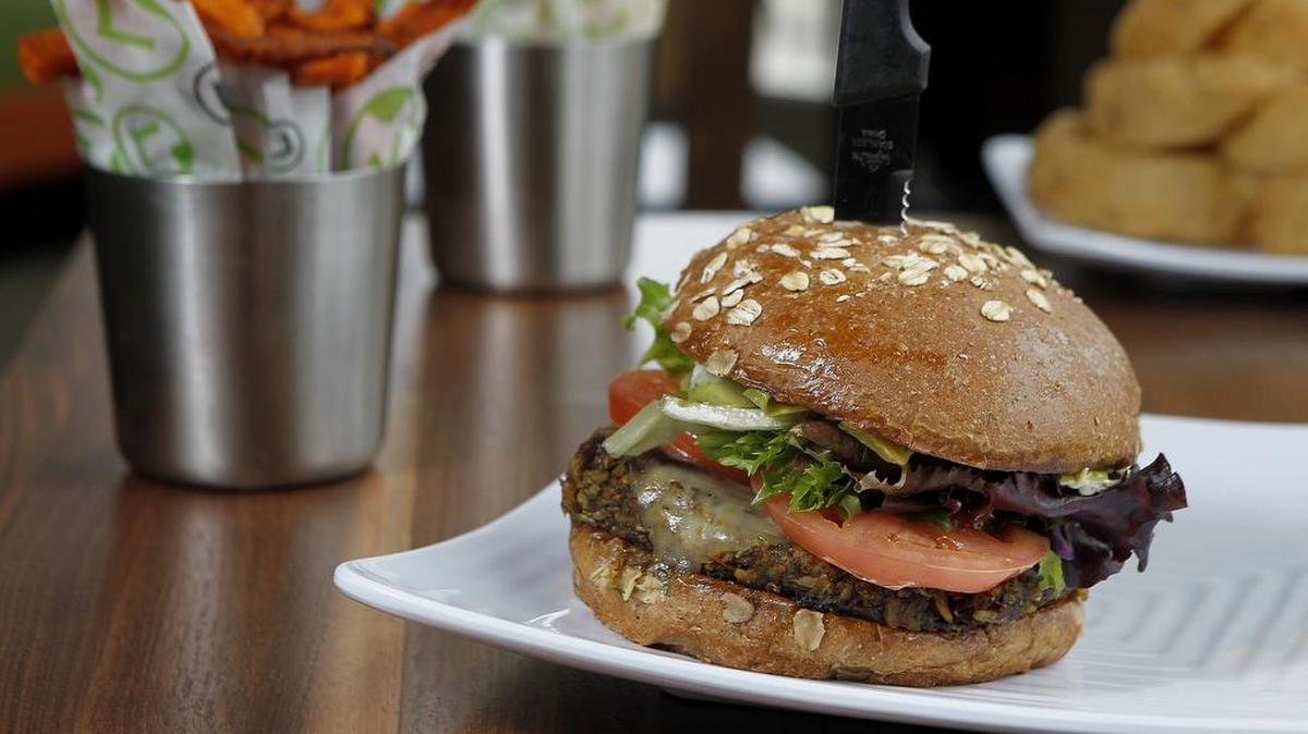 The vegetarian Woodstock burger at Liberty Burger in Fort Worth