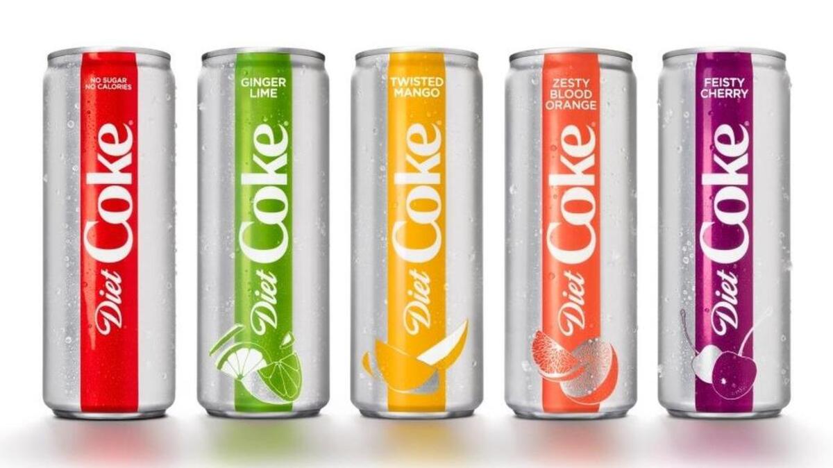 Diet Coke’s new flavors include Ginger Lime, Feisty Cherry, Zesty Blood Orange and Twisted Mango