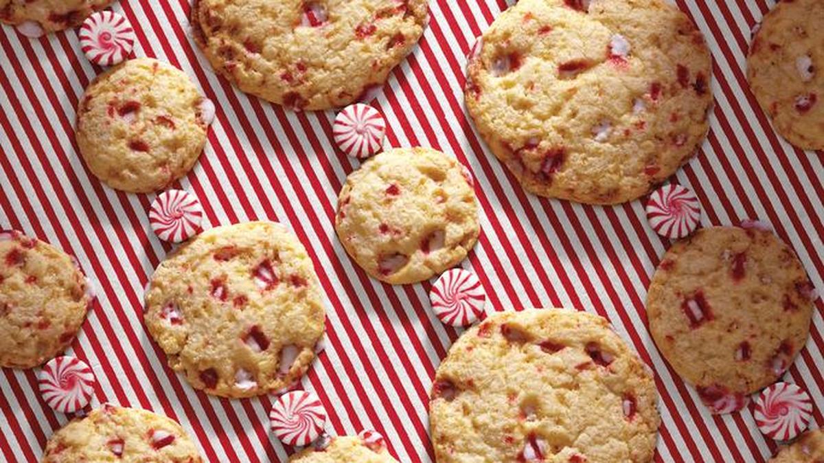 Peppermint-Candy Sugar Cookies: Switch up the size of the peppermint-candy sugar cookies to add variety to your assortment.