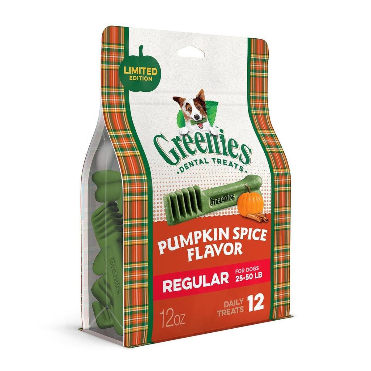 Greenies Limited Edition Pumpkin Spice Flavored Dental Treats, $17.99, PetSmart.