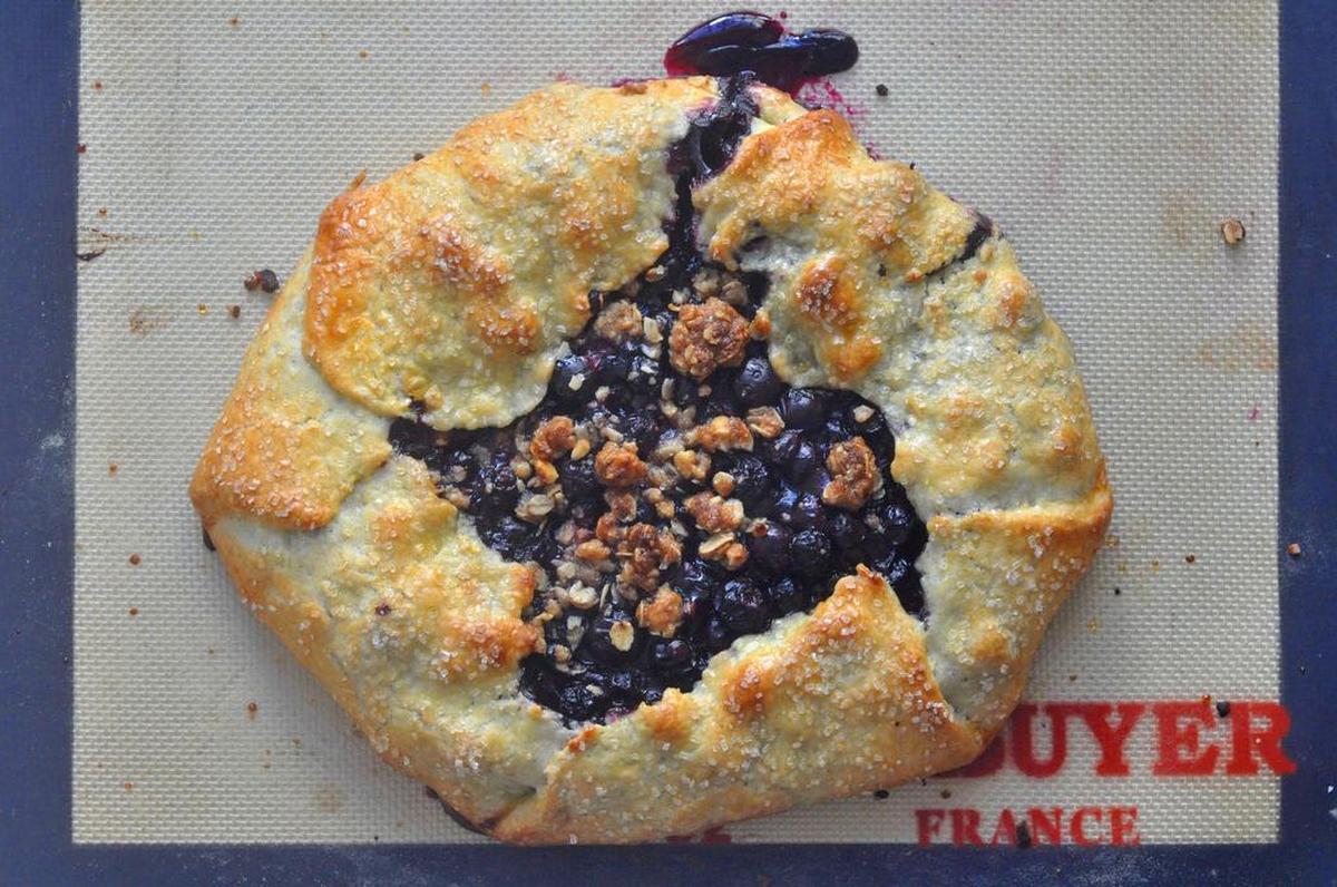 Easier than a pie, French-inspired blueberry croustade with hazelnut crunch is a new twist on a summer classic.
