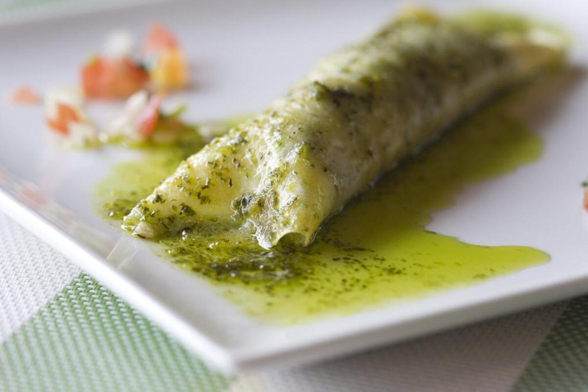 The French influence shows up in the snail crepe starter.