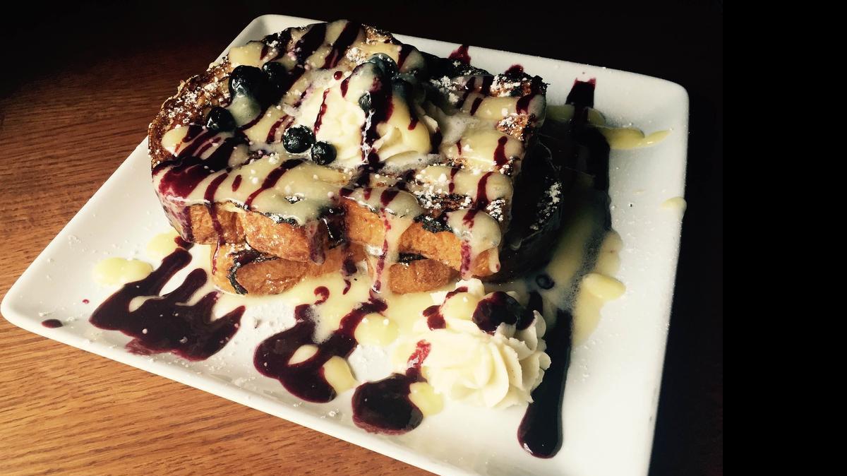 
An updated version of the lemon-blueberry French toast at Max’s Wine Dive.
