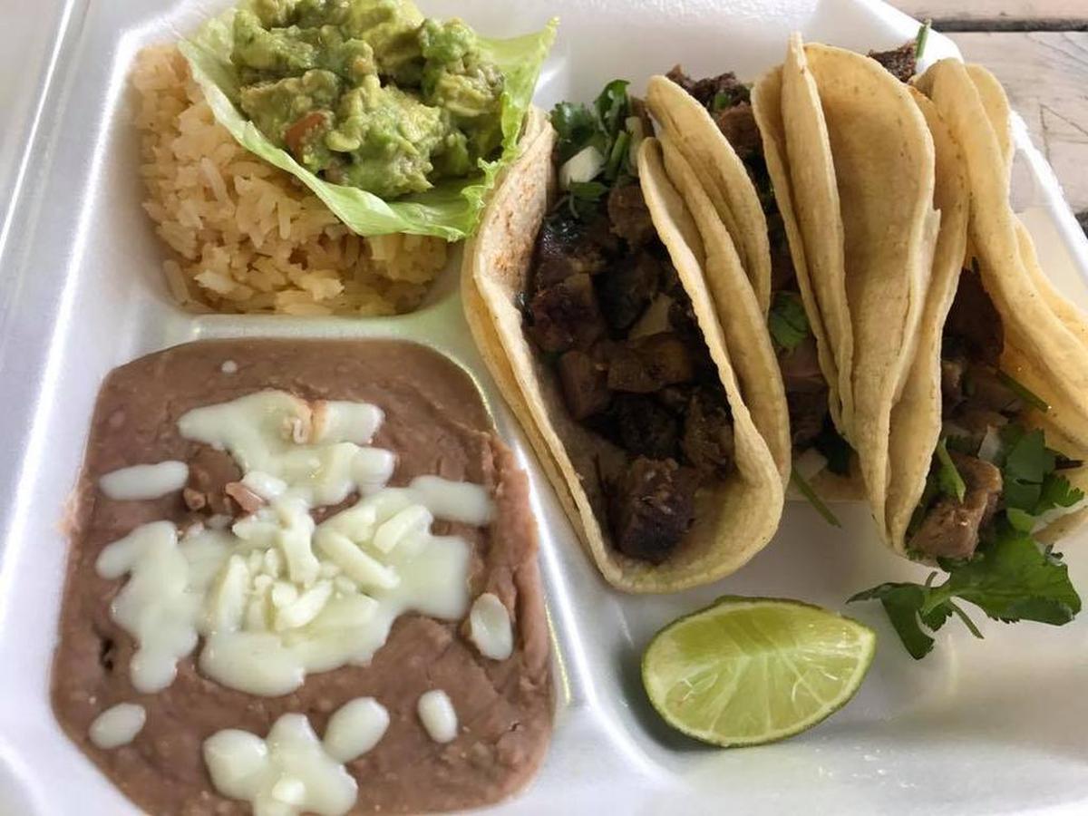 Lengua taco plate from Meli’s Taqueria in Fort Worth