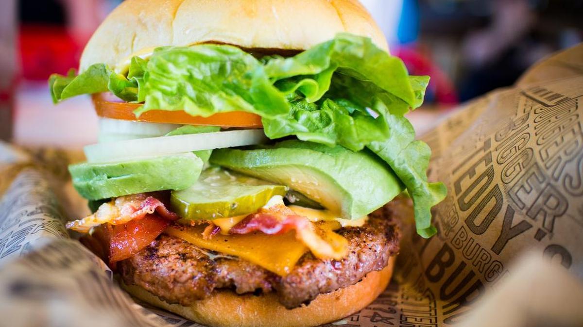 The Bacado Burger at Teddy’s is one of the most popular items on the menu.