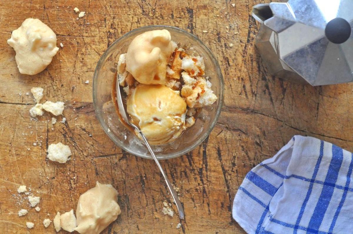 A mashup of an Italian classic ice cream dessert and a French cookie, ice cream affogato with meringue cookies might just be the best grown-up sundae you’ve ever tasted.