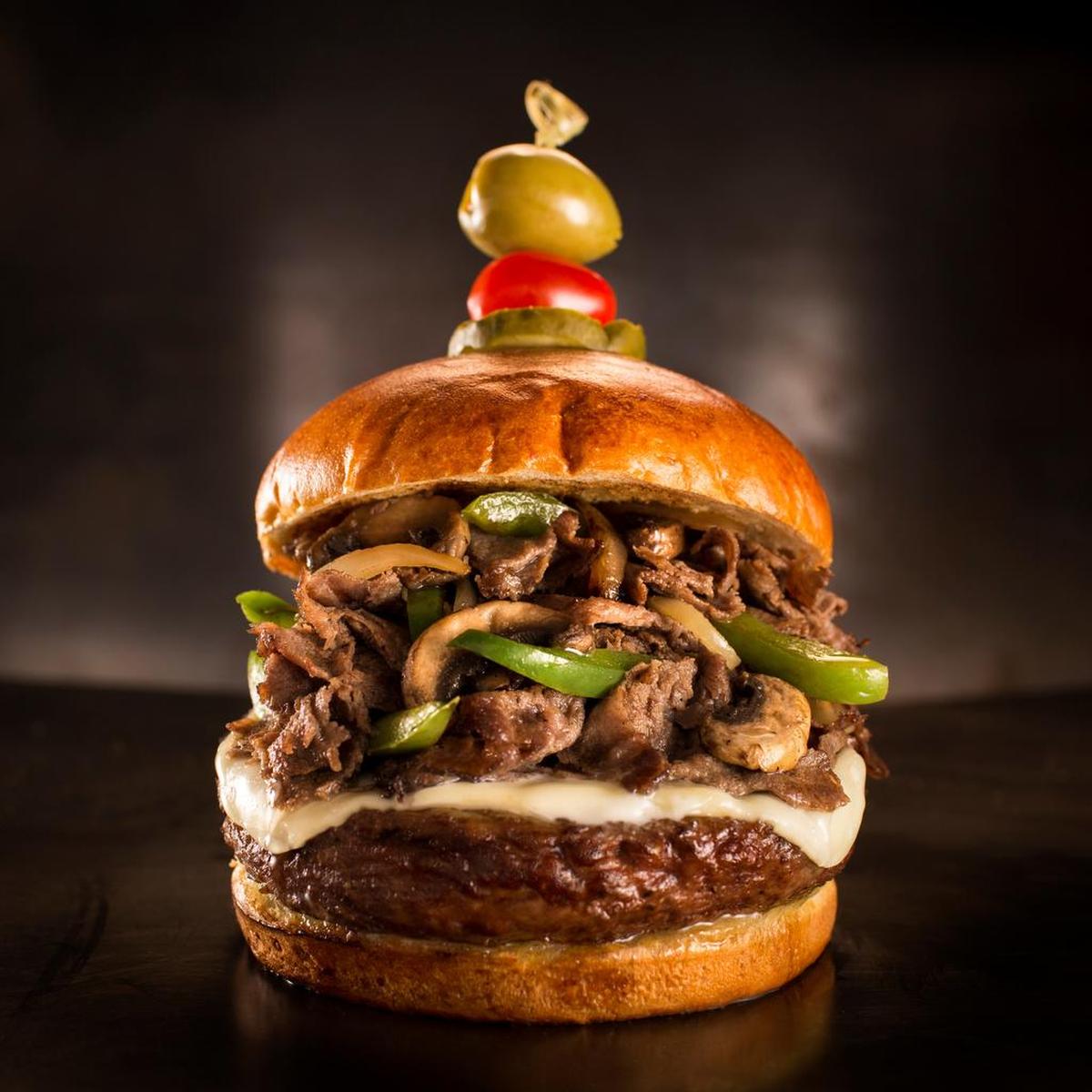 Philly steak burger at Dave & Buster’s