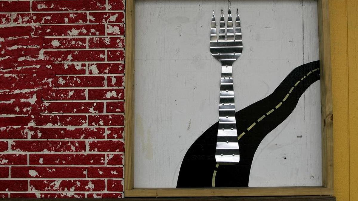 Artwork at Fork in the Road.