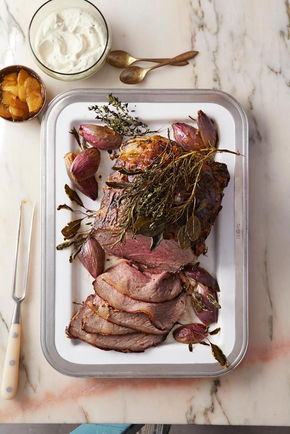 To give this roast beef extra flair, serve it with horseradish sauce (think savory whipped cream with a kick).