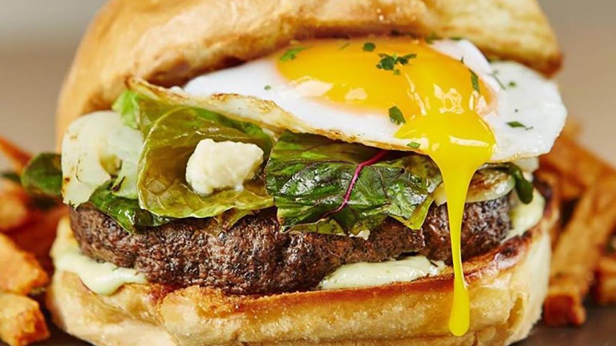 The Grilled Akaushi Beef and Portabello Burger (just ask for the Blended Burger) at Ellerbe Fine Foods comes with Swiss chard, spring onions, crumbled feta and sorrel aioli. The duck egg is $2 extra, and worth the splurge.
