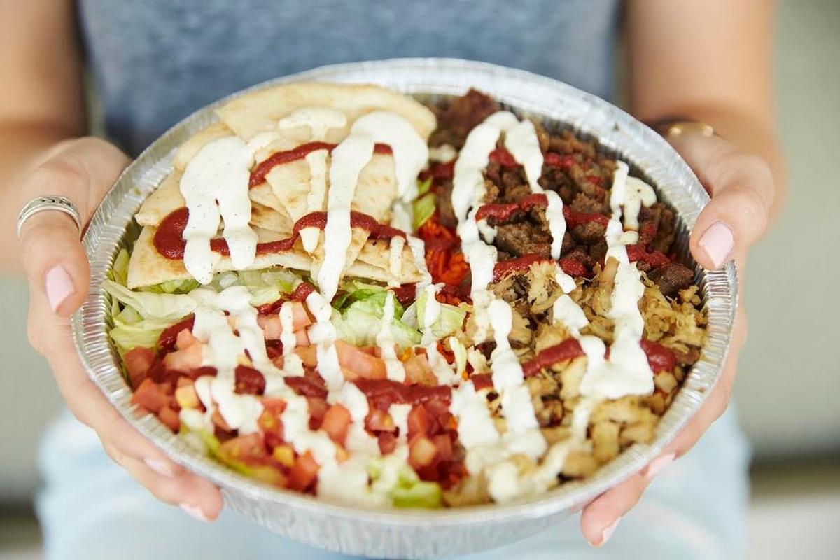 A combo platter from The Halal Guys