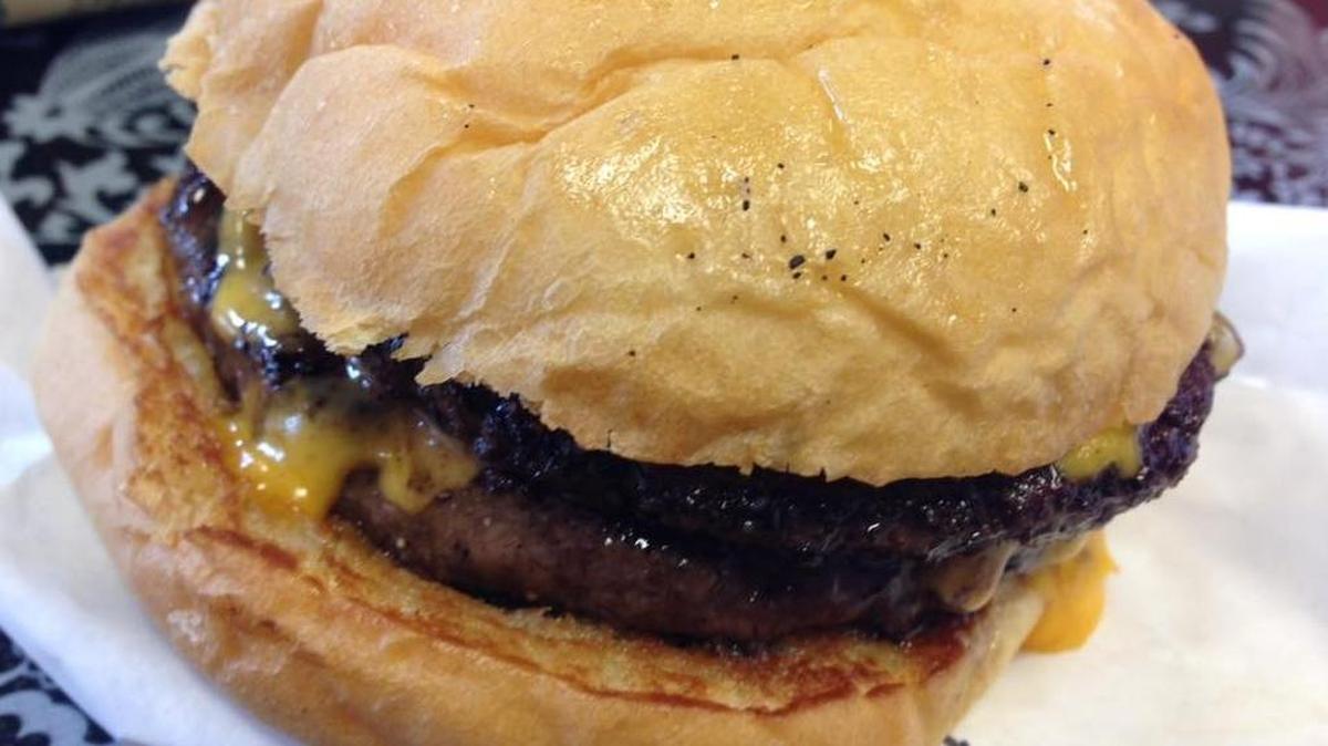 The Kolache Burger at Pearl Snap Kolaches in Fort Worth