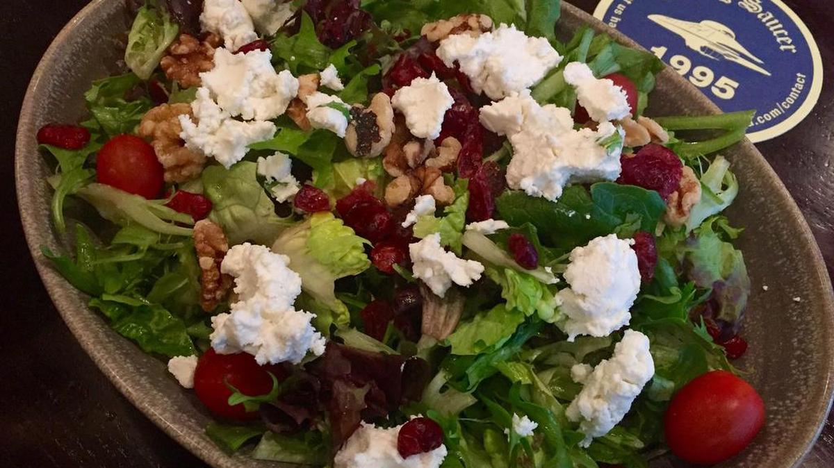The Flying Saucer’s cranberry-walnut salad with goat cheese