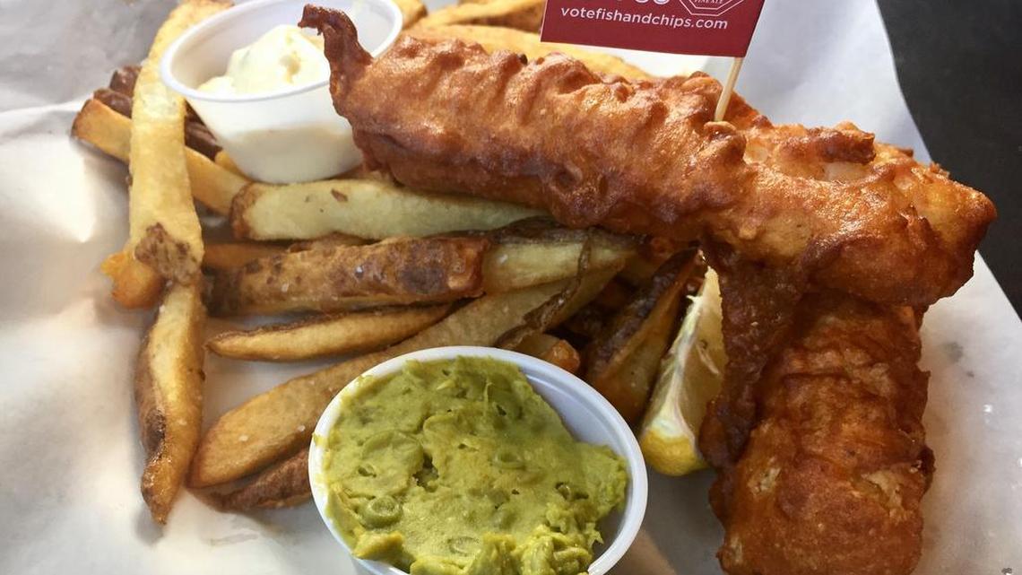 Fish and chips with mashed peas landed From Across the Pond on a national top-5 survey.
