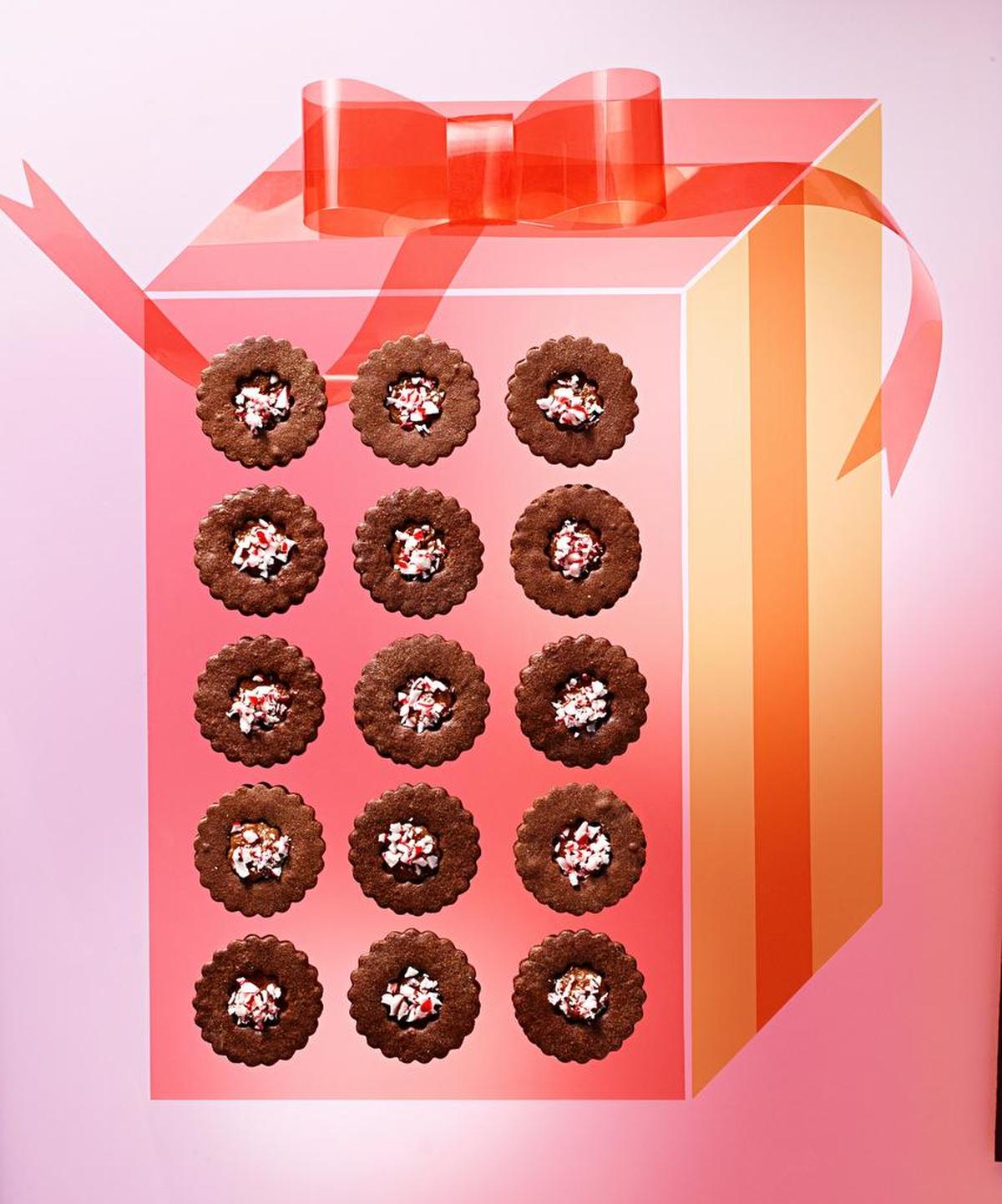 Even delicate sandwich cookies can pack a flavorful punch when you use twice the chocolate. These boast cocoa in the shortbread as well as milk chocolate in the peppermint-ganache filling.