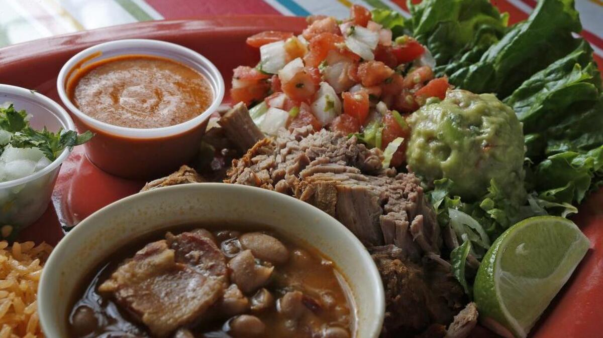 Carnitas en adobo at El Cerrito Mexican Grill in Lakeside