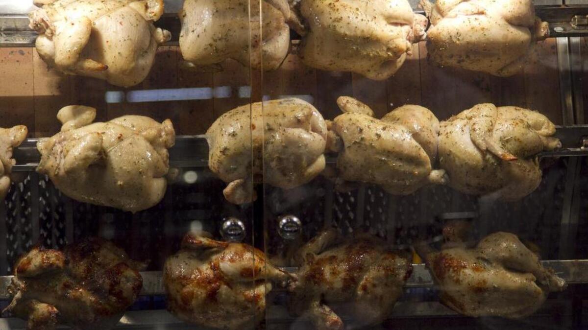 
Chickens on the rotisserie at Eatzi’s in Grapevine.
