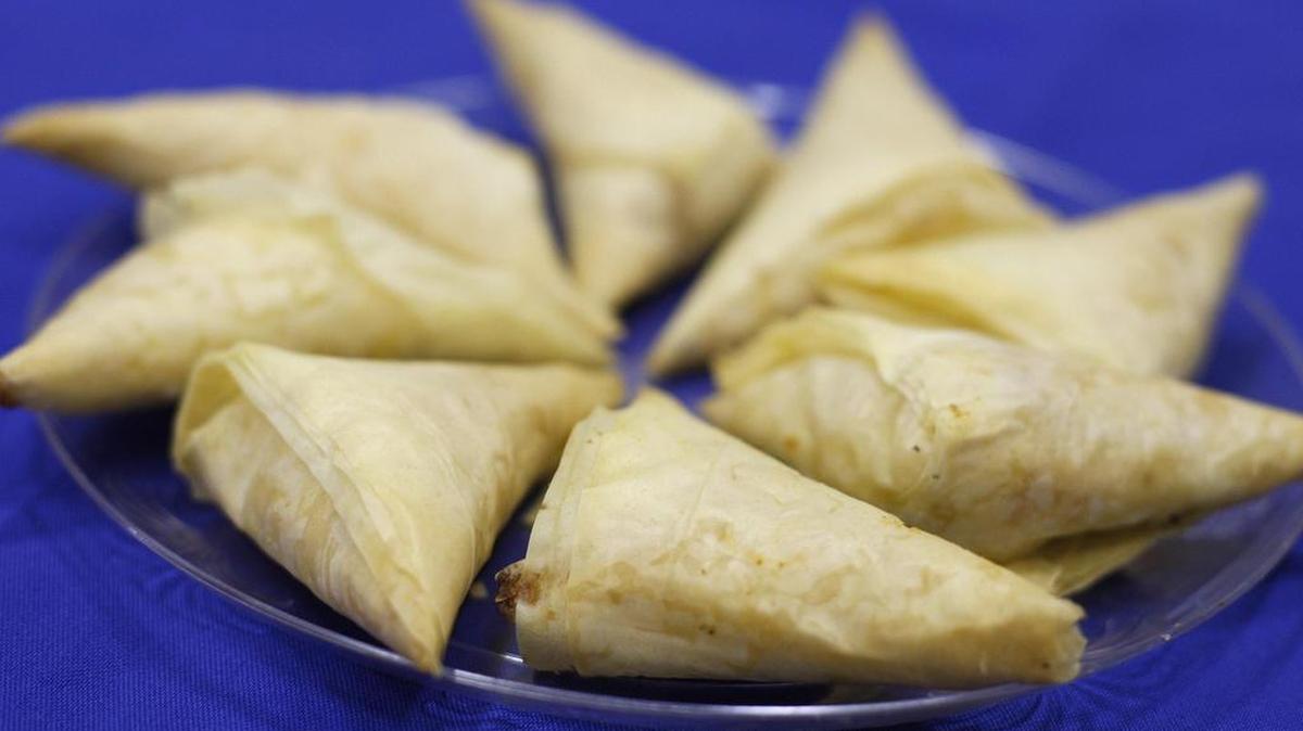 Tiropita (phyllo cheese pies) at the Greek Food Festival.