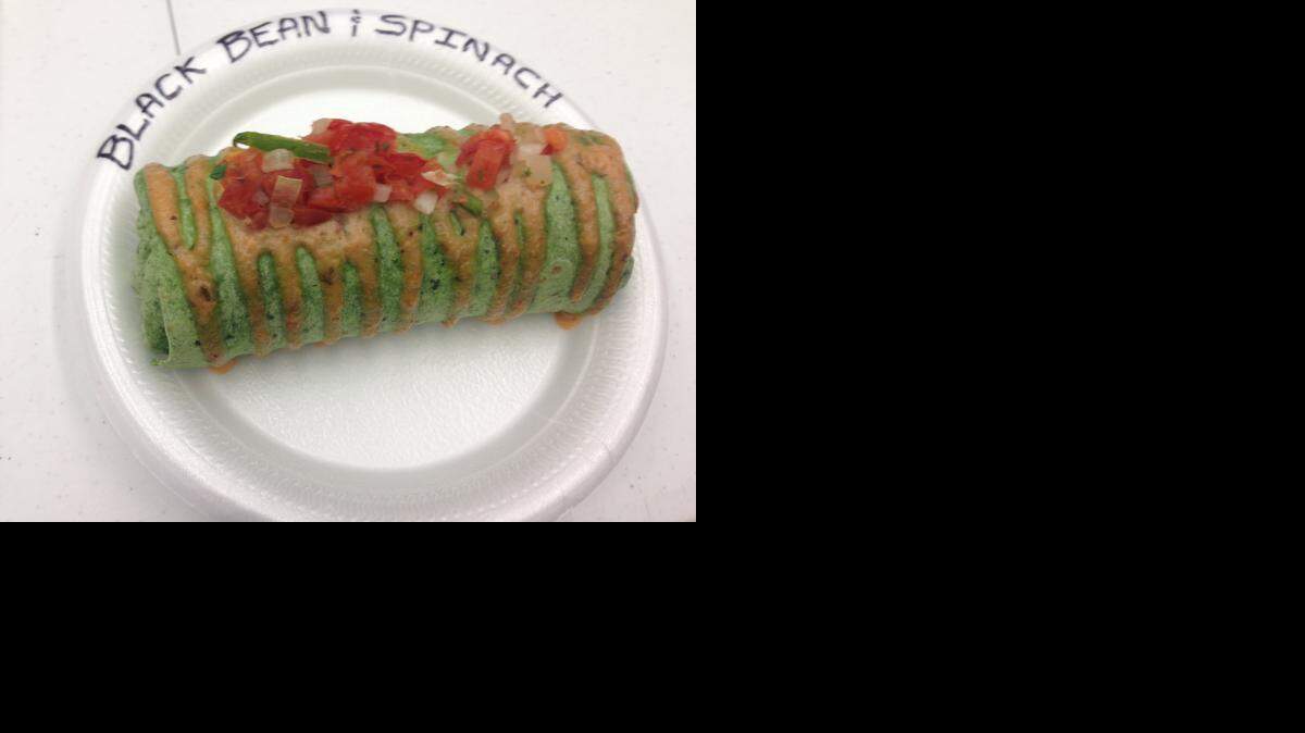 
Black bean spinach burrito
