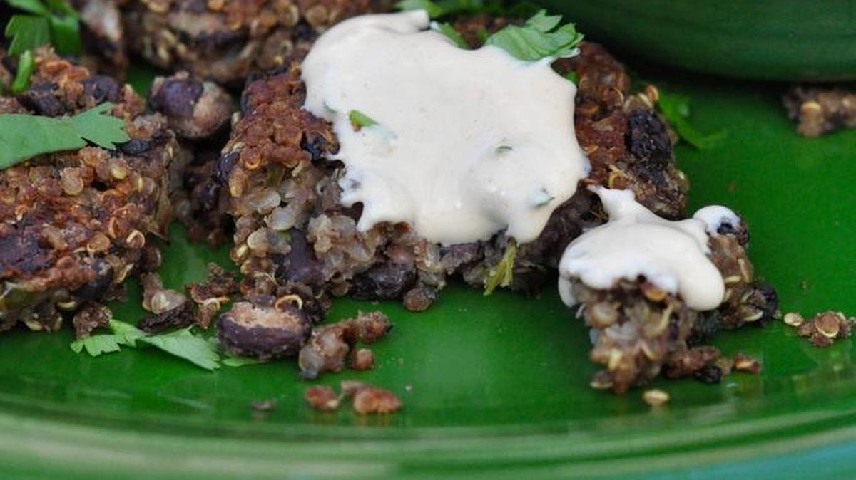 Assemble black bean falafel with Valentina-tahini sauce a day in advance, pop in the oven for a half-hour, and serve.