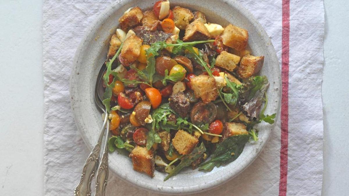 A riff on the BLT sandwich, this chunky, tomato-y salad is satisfying as a side or main.