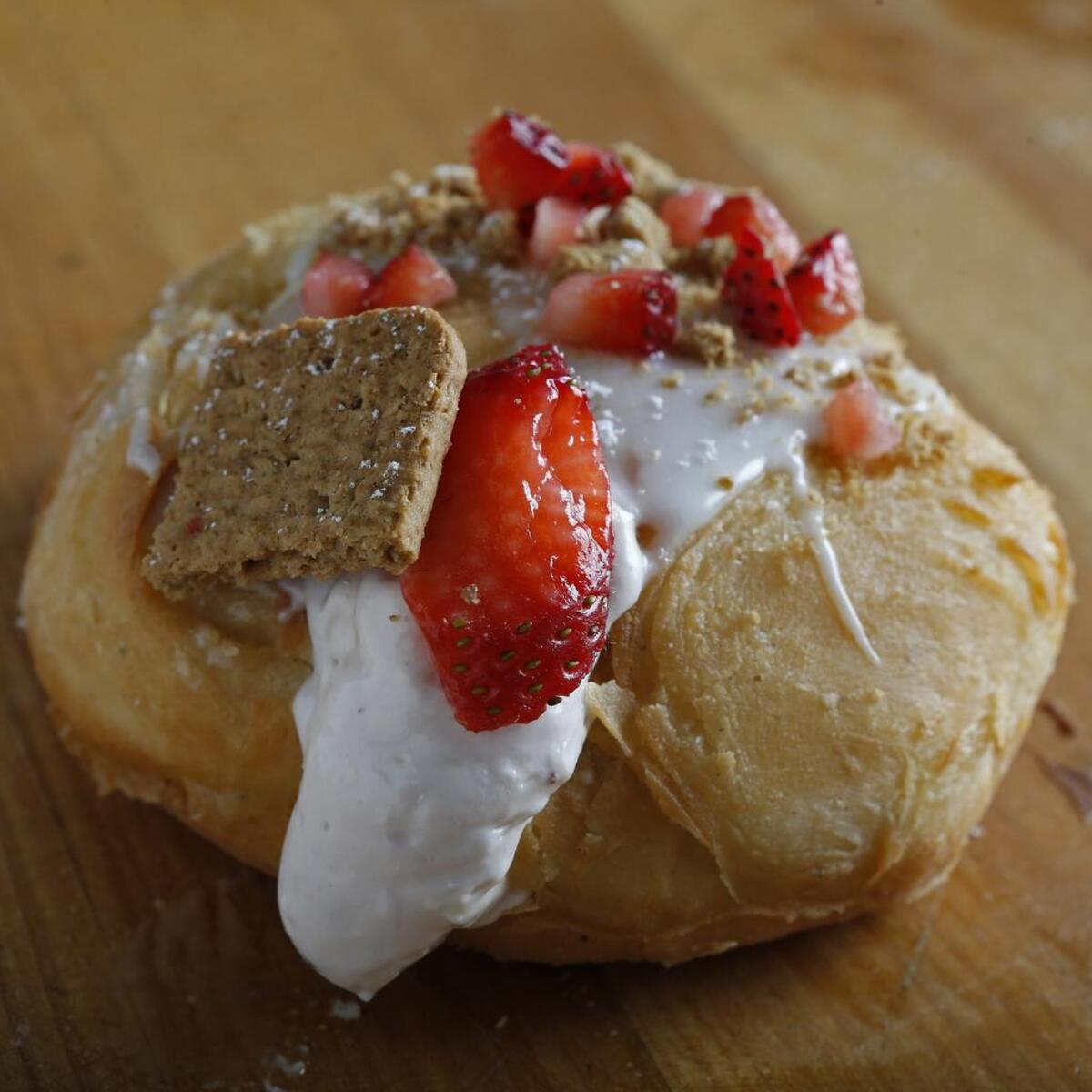 Strawberry cheesecake doughnuts from Chef Tim Love’s Back Dough.