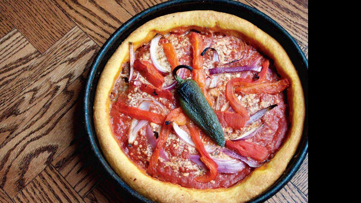 
Gino’s East is a popular Chicago-style deep-dish pizzeria.
