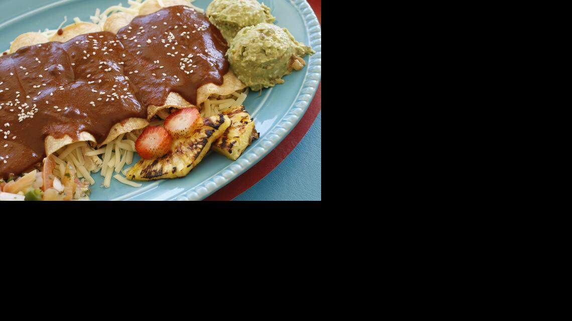 
Chicken enmoladas at Enchiladas Olé.
