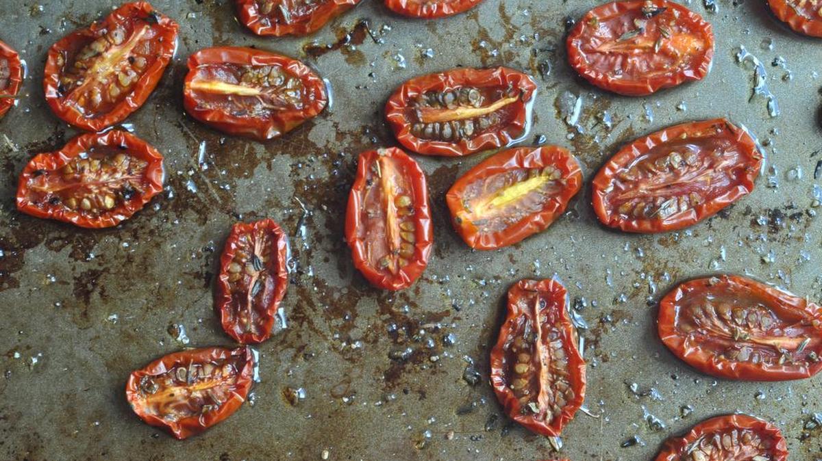 
Sweet, soft and chewy roasted cherry tomatoes take little time – and not much heat.
