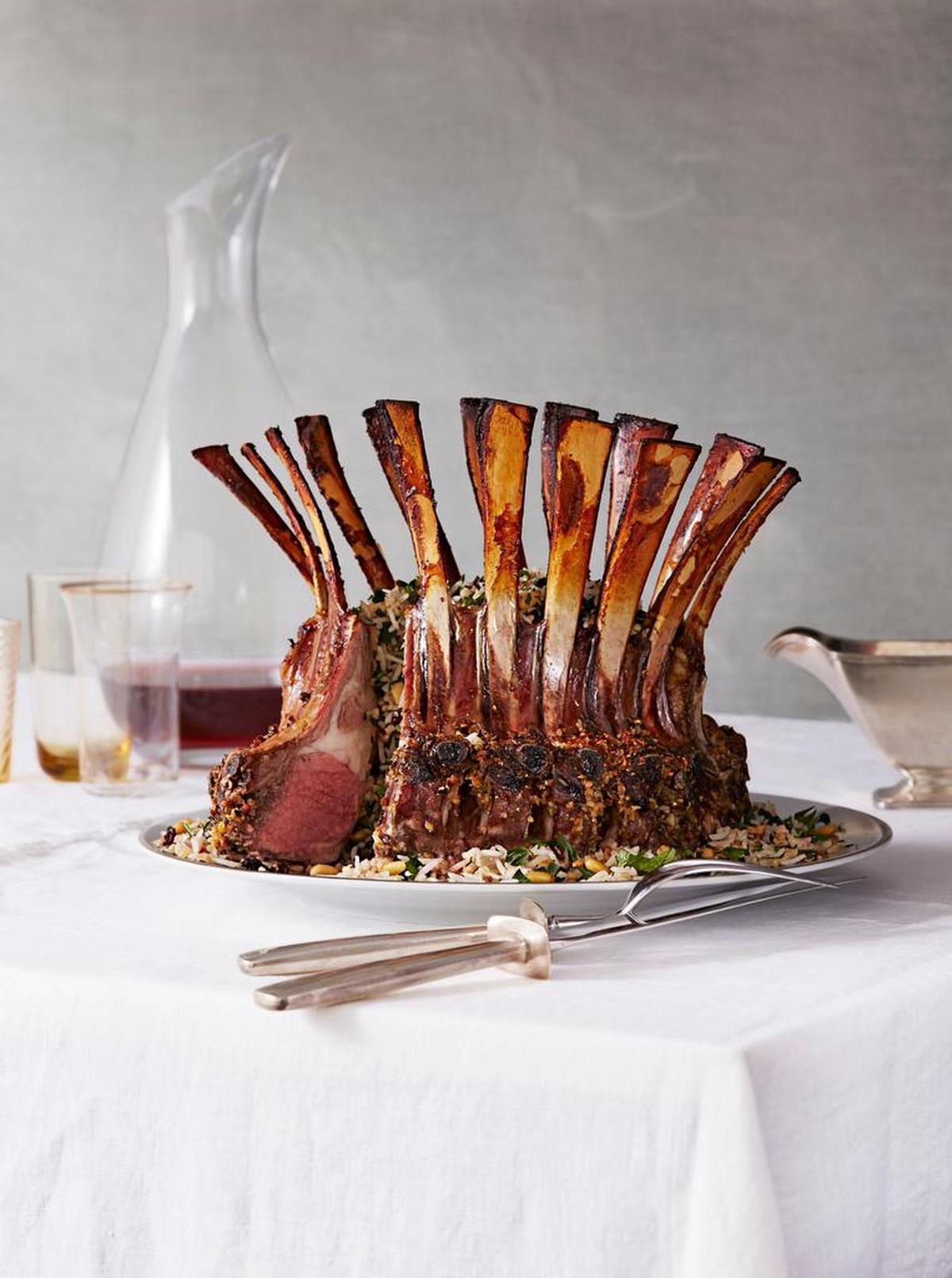 If you want a bold centerpiece for your holiday meal, there's nothing more elegant than a crown roast of lamb.