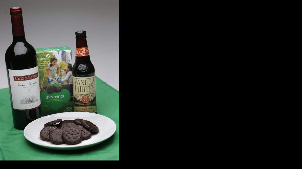 
Thin Mints pair with Louis M. Martini Cabernet Sauvignon and Vanilla Porter from Breckenridge Brewery.
